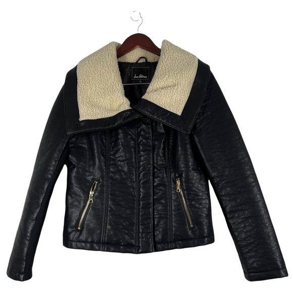 Sam Edelman Women's Caitlyn Aviator Sherpa Jacket Black Size S. - Picture 2 of 9
